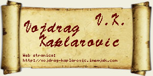 Vojdrag Kaplarović vizit kartica